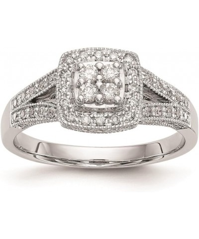 14K White Gold Diamond Cluster Engagement Ring Fine Jewelry for Women 0.508 cttw $560.48 Rings