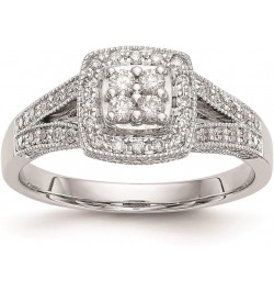 14K White Gold Diamond Cluster Engagement Ring Fine Jewelry for Women 0.508 cttw $560.48 Rings