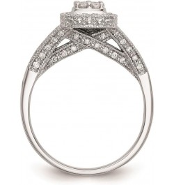 14K White Gold Diamond Cluster Engagement Ring Fine Jewelry for Women 0.508 cttw $560.48 Rings