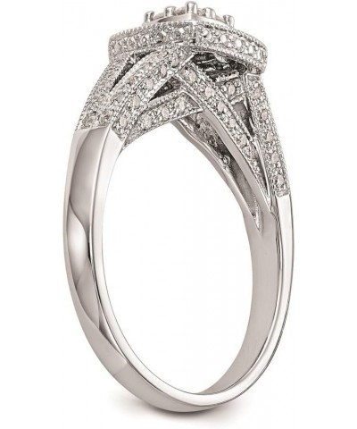 14K White Gold Diamond Cluster Engagement Ring Fine Jewelry for Women 0.508 cttw $560.48 Rings