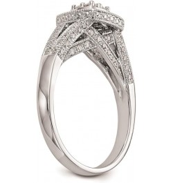 14K White Gold Diamond Cluster Engagement Ring Fine Jewelry for Women 0.508 cttw $560.48 Rings