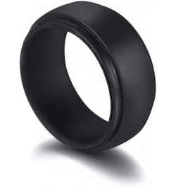 Silicone Couple Rings Her King & His Queen Matching Ring Set for Him Her 8MM Black Breathable Silicone Rubber Step Edge Dome ...