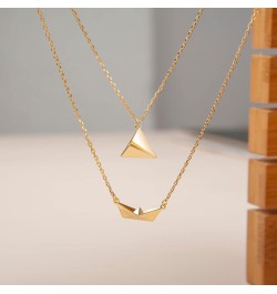 2Pcs Delicate Paper Airplane-Boat Necklaces for Women Girl Gold Clavicle Chain Origami-Boat Choker Jewelry Gift Ornament Allo...