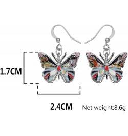 Enamel Alloy Rhinestone Butterfly Earrings Dangle Fashion Insect Jewelry For Women Girls Charm Gift Black $9.59 Earrings