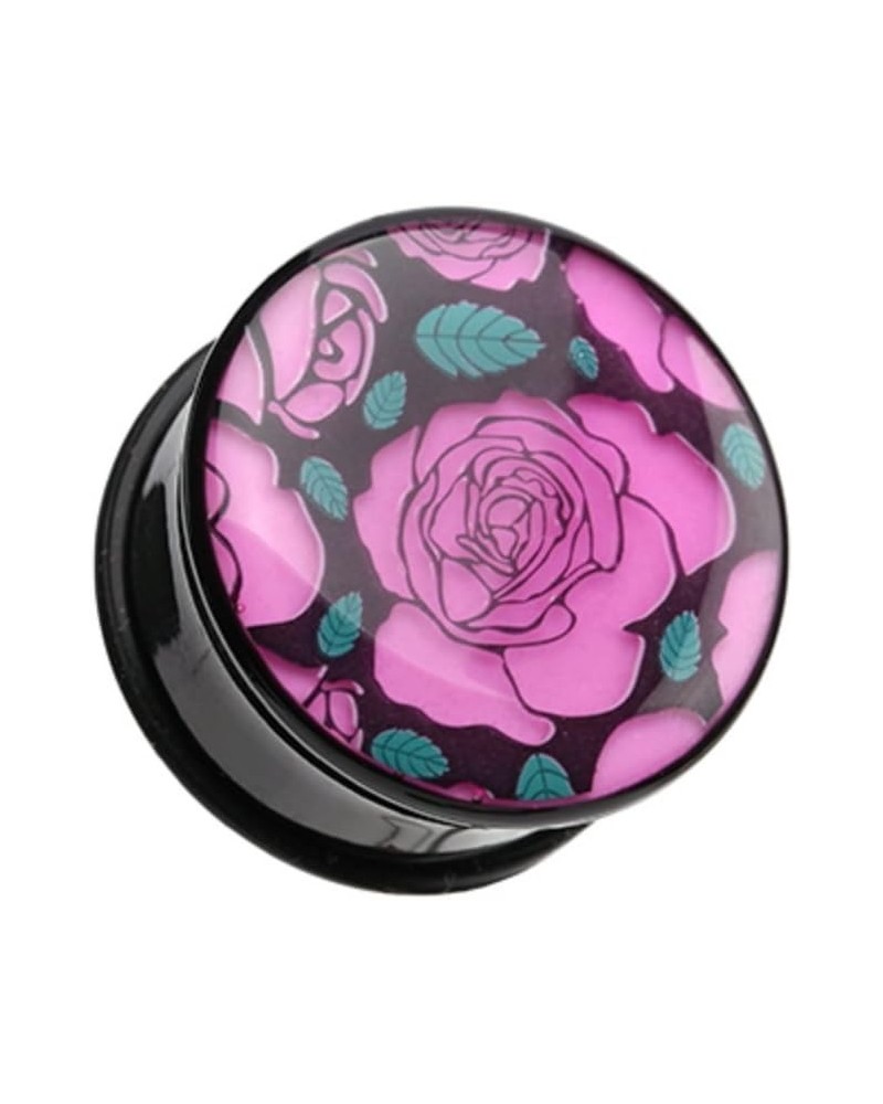 Glow in the Dark Romantic Roses Single Flared WildKlass Ear Gauge Plug (Sold as Pairs) 00 GA (10mm) $11.12 Body Jewelry