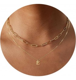 Gold Initial Necklaces for Women Girls,Dainty 14K Real Gold Plated Letter Necklace Small Initial Pendant Choker Necklace Pape...