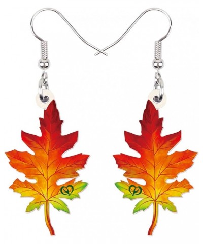 Acrylic Maple Leaf Earrings Anime Fall Leaf Jewelry for Girls Women Maple Gifts Orange $7.27 Earrings