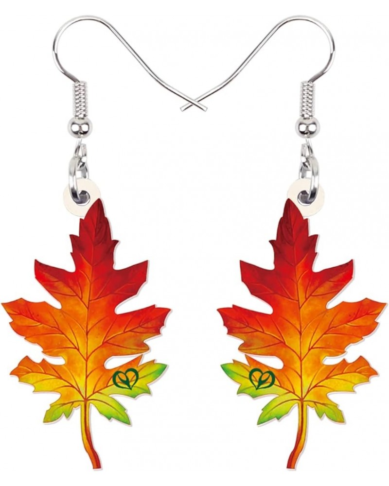 Acrylic Maple Leaf Earrings Anime Fall Leaf Jewelry for Girls Women Maple Gifts Orange $7.27 Earrings