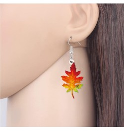 Acrylic Maple Leaf Earrings Anime Fall Leaf Jewelry for Girls Women Maple Gifts Orange $7.27 Earrings