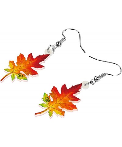 Acrylic Maple Leaf Earrings Anime Fall Leaf Jewelry for Girls Women Maple Gifts Orange $7.27 Earrings