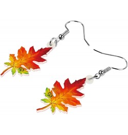 Acrylic Maple Leaf Earrings Anime Fall Leaf Jewelry for Girls Women Maple Gifts Orange $7.27 Earrings