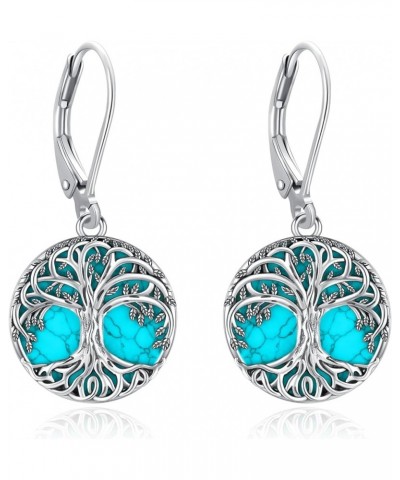 Tree of Life/Cat/Turtle/Celtic Knot/Turquoise/Moonstone Dangle Earrings for Women Sterling Silver Cute Animals Drop Earrings ...