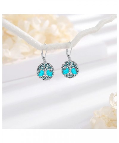 Tree of Life/Cat/Turtle/Celtic Knot/Turquoise/Moonstone Dangle Earrings for Women Sterling Silver Cute Animals Drop Earrings ...