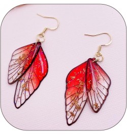 Butterfly Wing Drop Earrings for Women Girls Crystal Fairy Wing Earrings Multicolored Butterfly Wing Hook Earrings Party Wedd...