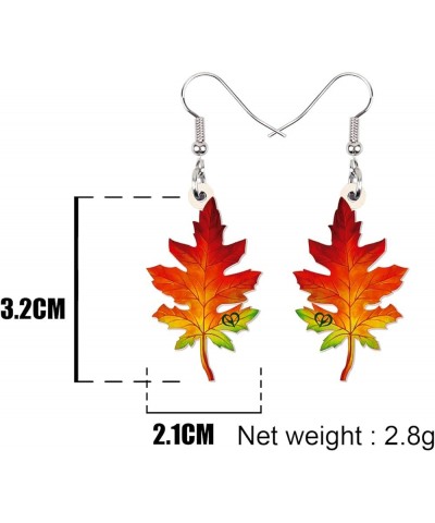 Acrylic Maple Leaf Earrings Anime Fall Leaf Jewelry for Girls Women Maple Gifts Orange $7.27 Earrings