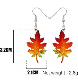 Acrylic Maple Leaf Earrings Anime Fall Leaf Jewelry for Girls Women Maple Gifts Orange $7.27 Earrings