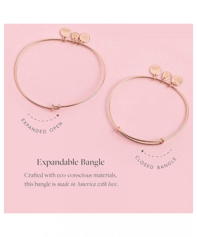 Because I Love You Expandable Wire Bangle Bracelet for Women, Meaningful Charms, 2 to 3.5 in Shiny Antique Gold Finish Goddau...