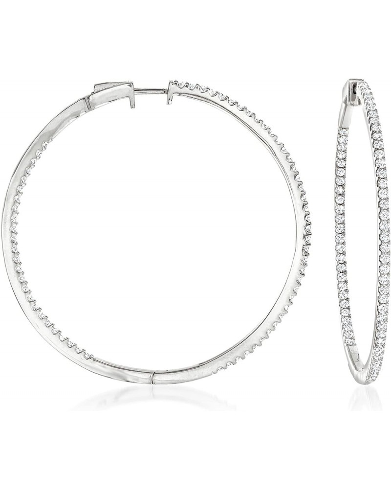 2.00 ct. t.w. Diamond Inside-Outside Hoop Earrings Sterling Silver $294.45 Earrings