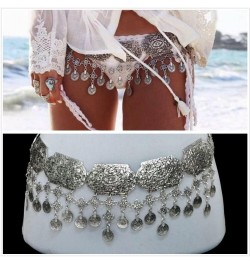 Boho Style Old Coin Pattern Waist Chain Gypsy for Women Jewelry Sexy Beach Body Chain Metal Tassel Belly Dance Waist Chain (C...