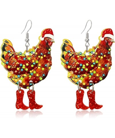 Funny Cute Kawaii Acrylic Big Hen Chicken Drop Dangle Earrings Thanksgiving Anime Turkey Animal Earrings for Women Girls Fash...