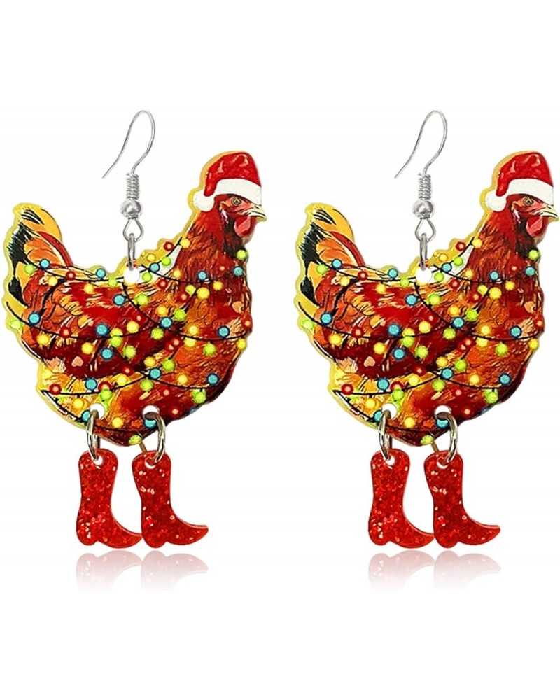 Funny Cute Kawaii Acrylic Big Hen Chicken Drop Dangle Earrings Thanksgiving Anime Turkey Animal Earrings for Women Girls Fash...