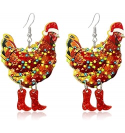 Funny Cute Kawaii Acrylic Big Hen Chicken Drop Dangle Earrings Thanksgiving Anime Turkey Animal Earrings for Women Girls Fash...