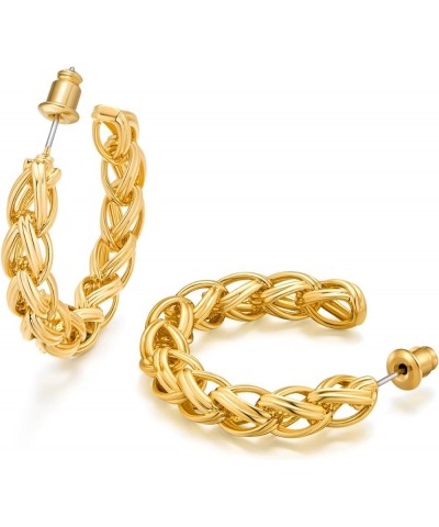 Gold Huggie Earrings Snake Hoop Earrings for Women14k Plated Twist Chuncky Studs Jewelry Gifts hoop-3 $10.07 Earrings