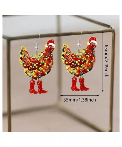 Funny Cute Kawaii Acrylic Big Hen Chicken Drop Dangle Earrings Thanksgiving Anime Turkey Animal Earrings for Women Girls Fash...