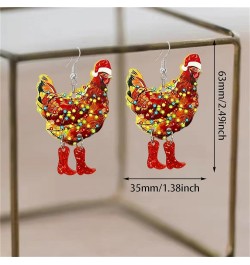 Funny Cute Kawaii Acrylic Big Hen Chicken Drop Dangle Earrings Thanksgiving Anime Turkey Animal Earrings for Women Girls Fash...