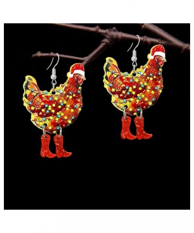 Funny Cute Kawaii Acrylic Big Hen Chicken Drop Dangle Earrings Thanksgiving Anime Turkey Animal Earrings for Women Girls Fash...