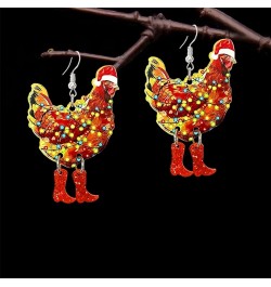 Funny Cute Kawaii Acrylic Big Hen Chicken Drop Dangle Earrings Thanksgiving Anime Turkey Animal Earrings for Women Girls Fash...