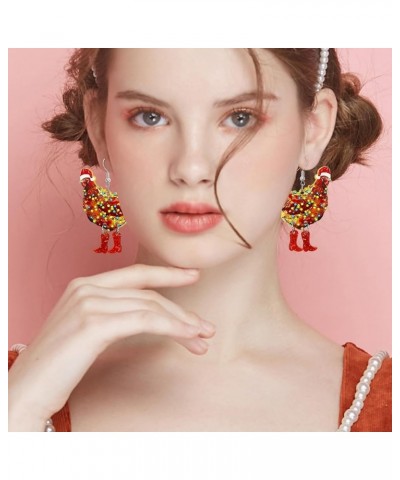 Funny Cute Kawaii Acrylic Big Hen Chicken Drop Dangle Earrings Thanksgiving Anime Turkey Animal Earrings for Women Girls Fash...