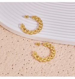 Gold Huggie Earrings Snake Hoop Earrings for Women14k Plated Twist Chuncky Studs Jewelry Gifts hoop-3 $10.07 Earrings