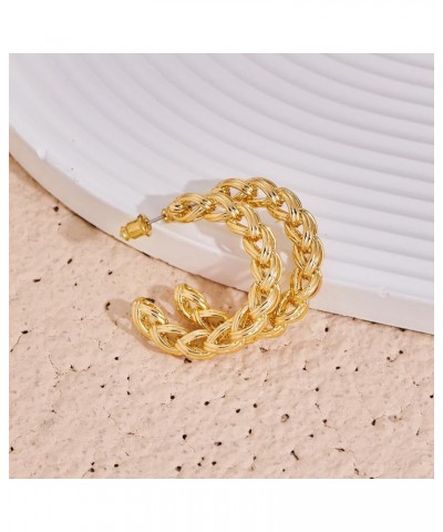 Gold Huggie Earrings Snake Hoop Earrings for Women14k Plated Twist Chuncky Studs Jewelry Gifts hoop-3 $10.07 Earrings