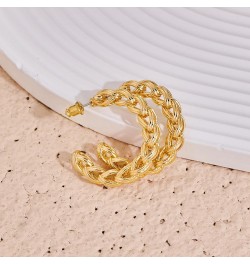 Gold Huggie Earrings Snake Hoop Earrings for Women14k Plated Twist Chuncky Studs Jewelry Gifts hoop-3 $10.07 Earrings