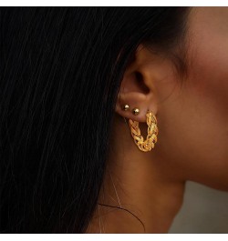 Gold Huggie Earrings Snake Hoop Earrings for Women14k Plated Twist Chuncky Studs Jewelry Gifts hoop-3 $10.07 Earrings