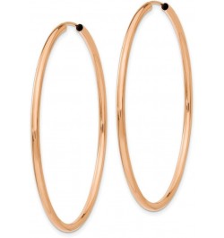 14k Yellow White Rose Gold Polished Round Endless 2mm Hoop Earrings Rose Gold 50mm $47.49 Earrings