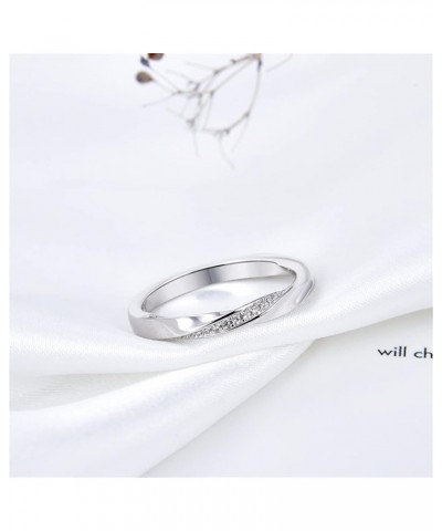 Twisted Infinity Ring 925 Sterling Silver Cut 5A Cubic Zirconia Wedding Band promise Engagement Rings for Women Size 5-10 Twi...