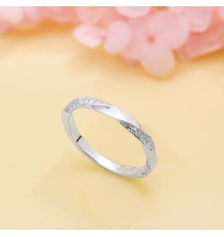 Twisted Infinity Ring 925 Sterling Silver Cut 5A Cubic Zirconia Wedding Band promise Engagement Rings for Women Size 5-10 Twi...