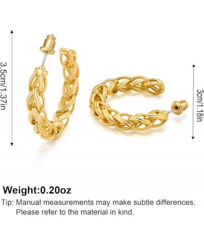 Gold Huggie Earrings Snake Hoop Earrings for Women14k Plated Twist Chuncky Studs Jewelry Gifts hoop-3 $10.07 Earrings