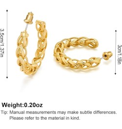 Gold Huggie Earrings Snake Hoop Earrings for Women14k Plated Twist Chuncky Studs Jewelry Gifts hoop-3 $10.07 Earrings