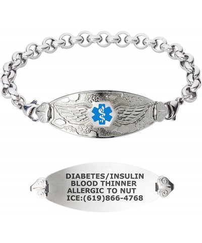 Custom Engraved Medical Alert Bracelets for Women, Stainless Steel Medical Bracelet, Medical ID Bracelet w/Free Engraving – A...