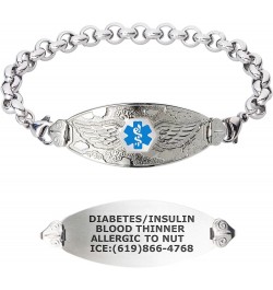 Custom Engraved Medical Alert Bracelets for Women, Stainless Steel Medical Bracelet, Medical ID Bracelet w/Free Engraving – A...