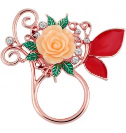 Exquisite Champagne Rose Bouquet with Red Enamel Wings Butterfly Eyeglass Holder Brooch Pin Rose gold $13.20 Brooches & Pins