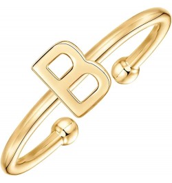 Boogey 18K Real Gold Plated Initial Ring Adjustable Letter Rings Stackable Rings for Women, Teens & Girls, a Gift for Her. B ...