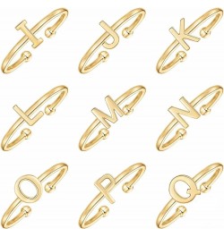 Boogey 18K Real Gold Plated Initial Ring Adjustable Letter Rings Stackable Rings for Women, Teens & Girls, a Gift for Her. B ...