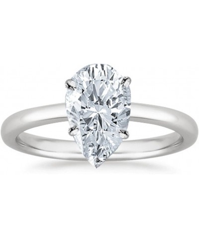 14K White Gold 3/4-5 Carat LAB GROWN Solitaire IGI CERTIFIED Diamond Engagement Ring (H-I Color VS2-SI1 Clarity) Ring Size 7....