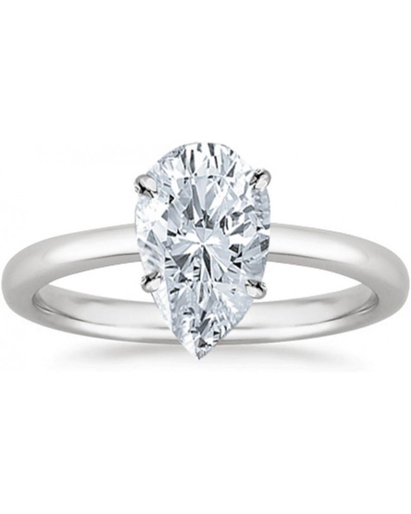 14K White Gold 3/4-5 Carat LAB GROWN Solitaire IGI CERTIFIED Diamond Engagement Ring (H-I Color VS2-SI1 Clarity) Ring Size 7....