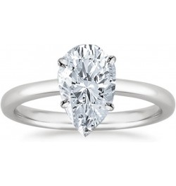 14K White Gold 3/4-5 Carat LAB GROWN Solitaire IGI CERTIFIED Diamond Engagement Ring (H-I Color VS2-SI1 Clarity) Ring Size 7....