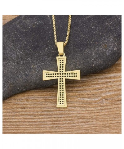 14K Gold Plated Cross Inlay Pendant Necklace for Women | Cross Pendant | Fashion Jewelry Gifts Purple gold-plated-copper $10....